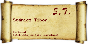 Stánicz Tibor névjegykártya